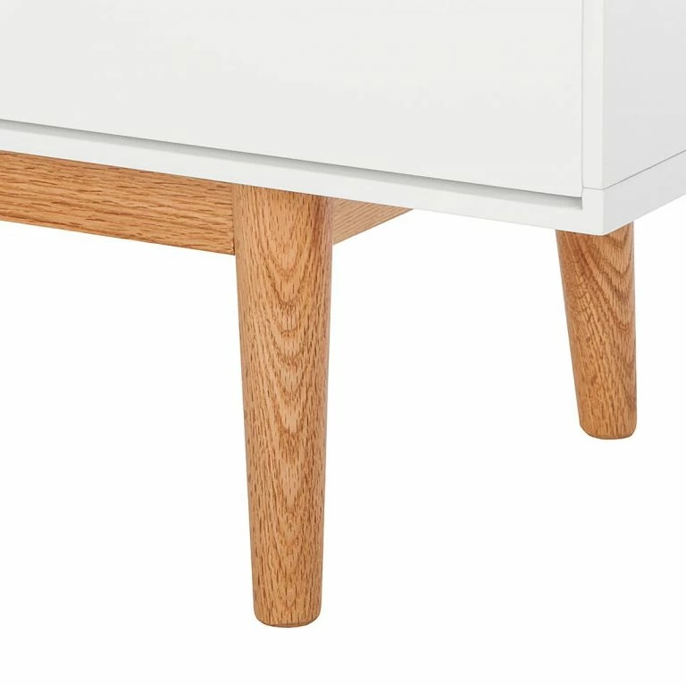 Loftscape Mørteens Buffet Lindholm IV – Chêne Partiellement Massif – Blanc – Hauteur : 128 Cm