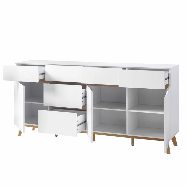 Loftscape Mørteens Buffet Tenabo – Blanc Mat / Chêne à Nœuds