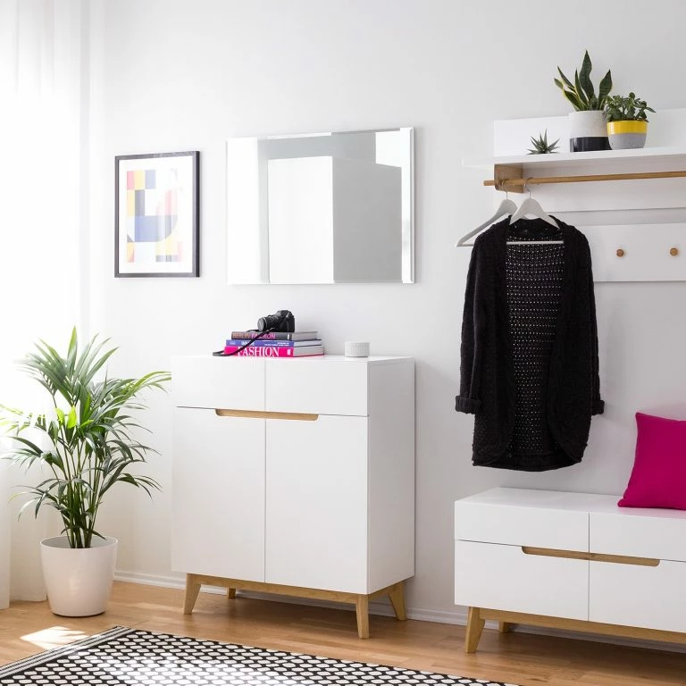 Loftscape Mørteens Buffet Tenabo – Partiellement En Chêne Massif – Blanc / Chêne