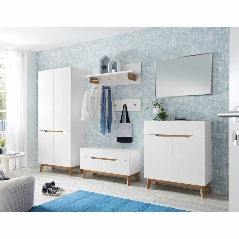 Loftscape Mørteens Buffet Tenabo – Partiellement En Chêne Massif – Blanc / Chêne
