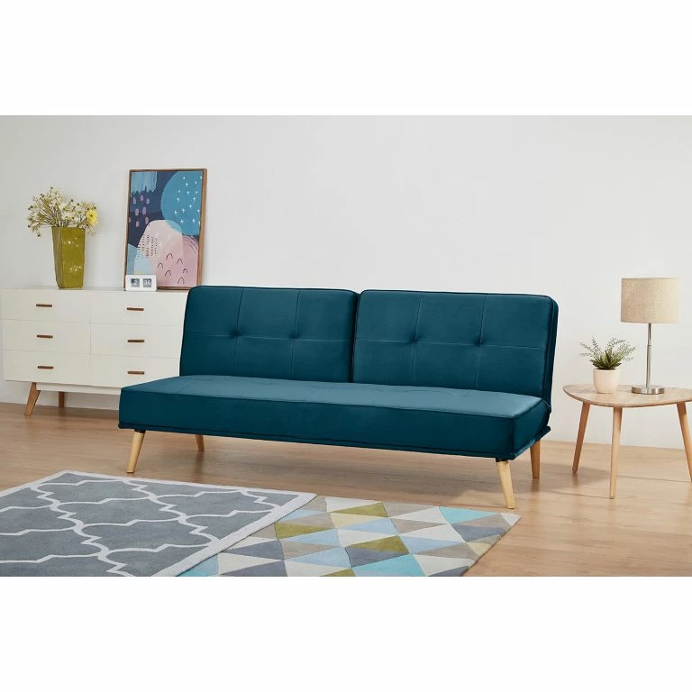 Loftscape Mørteens Canapé Convertible Bardon – Velours – Bleu Marine