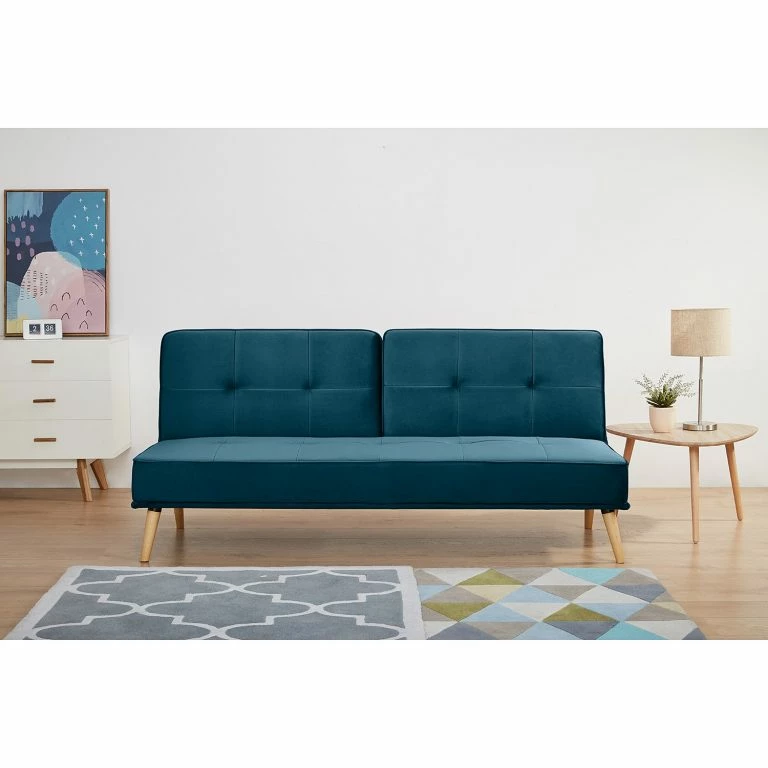Loftscape Mørteens Canapé Convertible Bardon – Velours – Bleu Marine