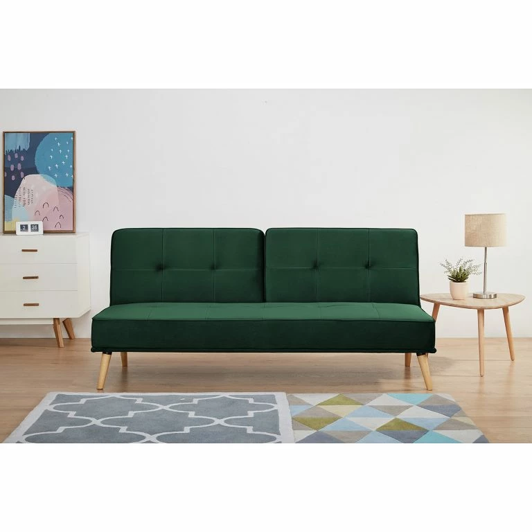 Loftscape Mørteens Canapé Convertible Bardon – Velours – Vert Vieilli