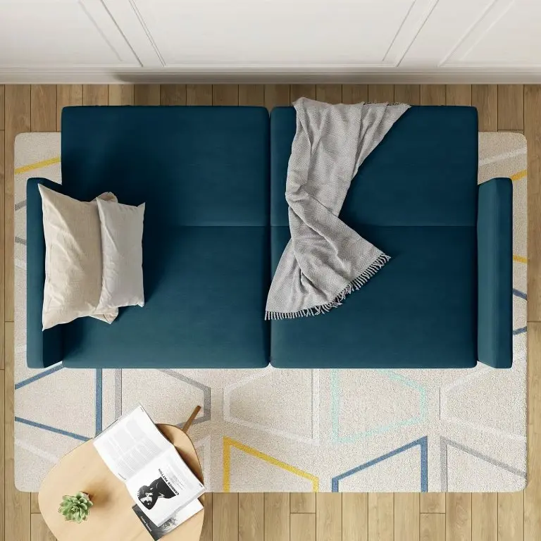 Loftscape Mørteens Canapé Convertible Borrby – Tissu – Bleu Marine