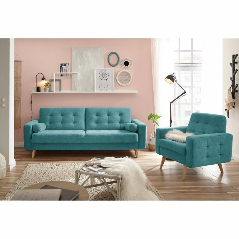 Loftscape Mørteens Canapé Convertible Borsh – Microfibre – Microfibre Ranu: Denim