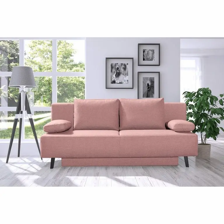 Loftscape Mørteens Canapé Convertible Kaukonen – Tissu Structuré – Tissu Structuré Stilla: Rose Vieilli