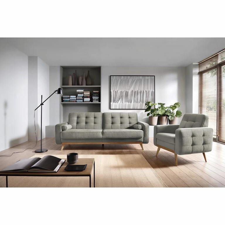 Loftscape Mørteens Canapé Convertible Oravi – Velours – Platine