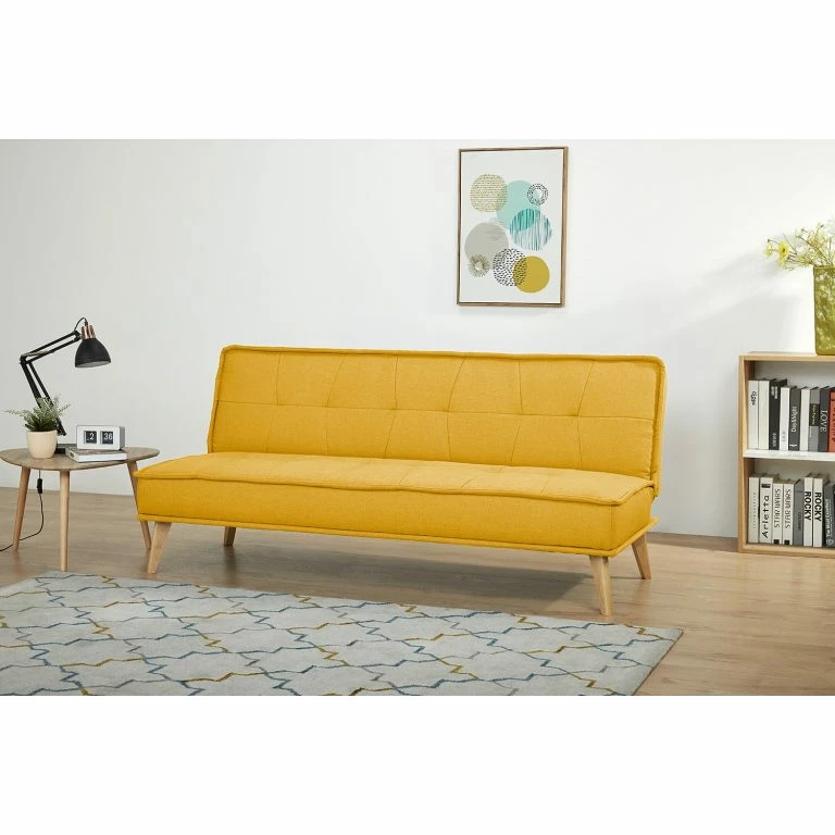 Loftscape Mørteens Canapé Convertible Tournon – Tissu – Jaune Moutarde