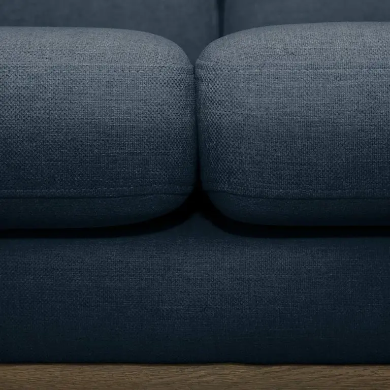 Loftscape Mørteens Canapé D’angle Billund I – Tissu Structuré – Bleu Foncé – Méridienne Courte à Droite (vue De Face)