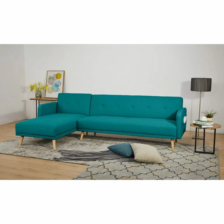 Loftscape Mørteens Canapé D’angle Daru I – Tissu – Bleu Pétrole