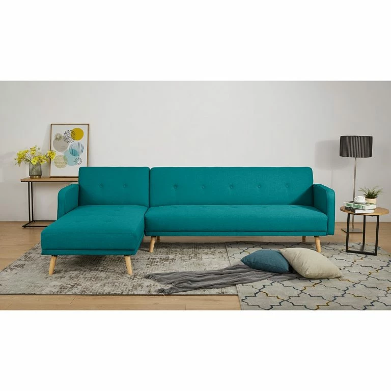 Loftscape Mørteens Canapé D’angle Daru I – Tissu – Bleu Pétrole
