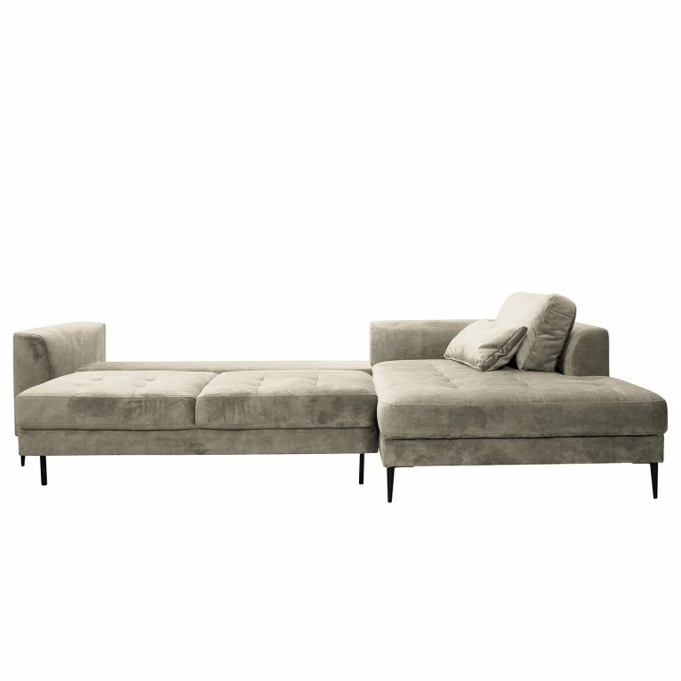 Loftscape Mørteens Canapé D’angle Gaillon – Microfibre – Microfibre Cori: Gris Clair – Méridienne Courte à Droite (vue De Face)