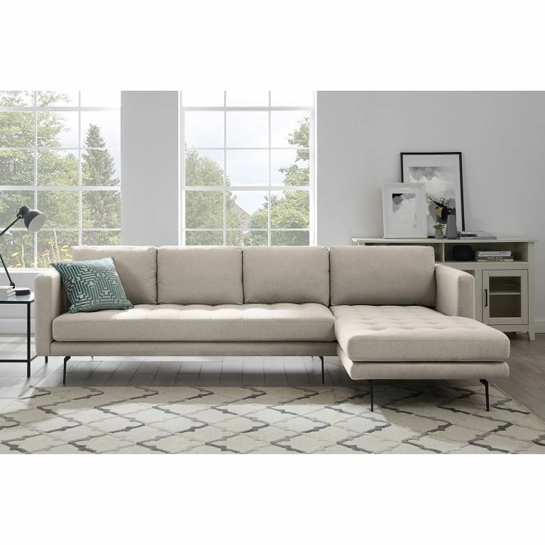 Loftscape Mørteens Canapé D’angle Hamina – Flannel – Gris Lumineux – Méridienne Courte à Droite (vue De Face)