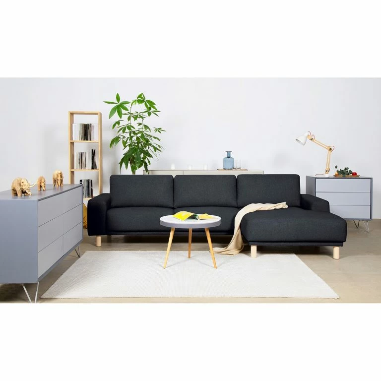 Loftscape Mørteens Canapé D’angle Kotila – Tissu Structuré – Bleu Foncé