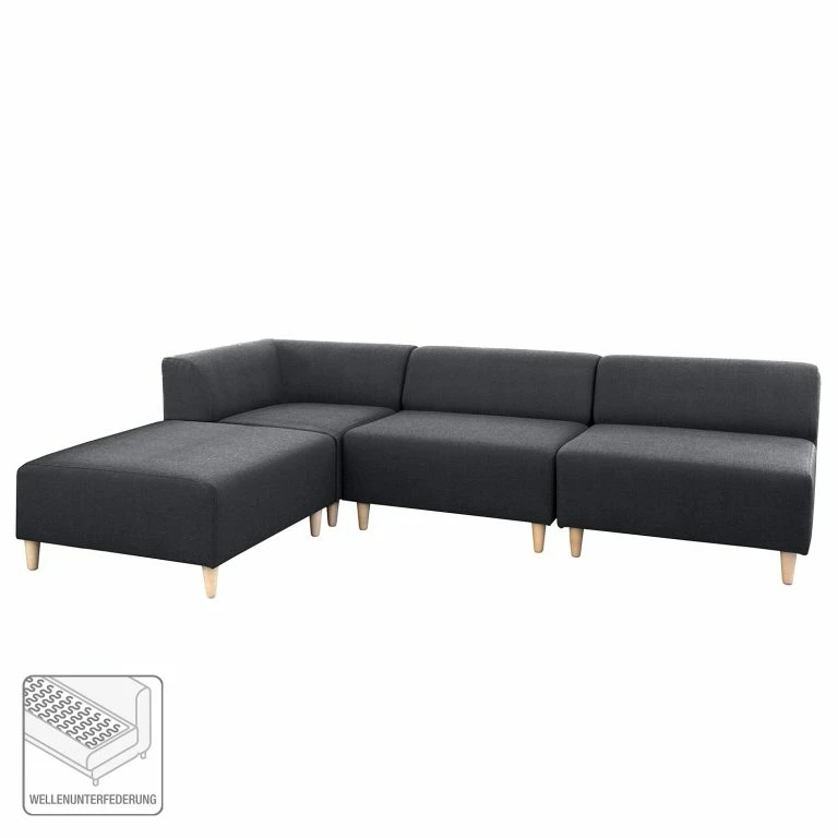 Loftscape Mørteens Canapé D’angle Kurikka – Tissu – Tissu Maloti: Anthracite