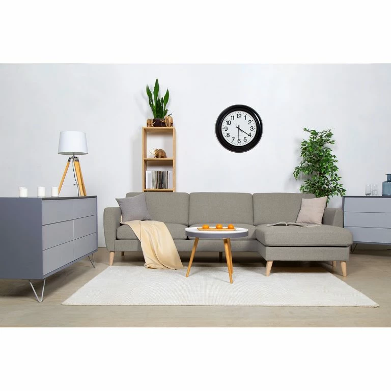 Loftscape Mørteens Canapé D’angle Kustavi – Tissu Structuré – Beige – Largeur : 270 Cm