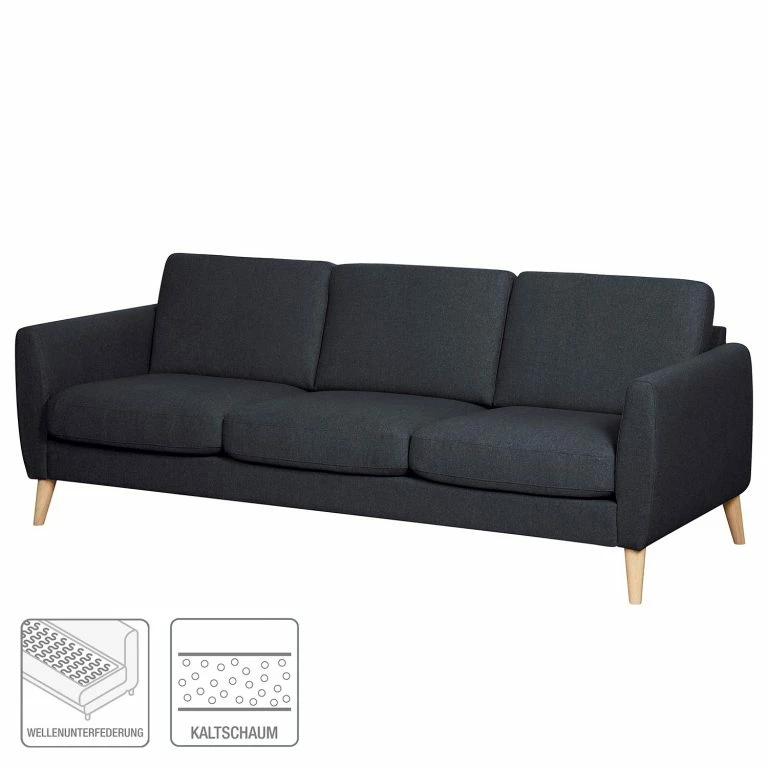 Loftscape Mørteens Canapé Kustavi (3 Places) – Tissu Structuré – Bleu Foncé