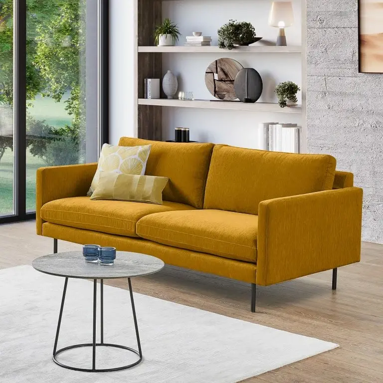 Loftscape Mørteens Canapé Landos (3 Places) – Tissu Velia: Jaune Maïs