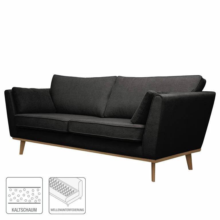 Loftscape Mørteens Canapé Lauwe (2-3 Places) – Tissu – Noir