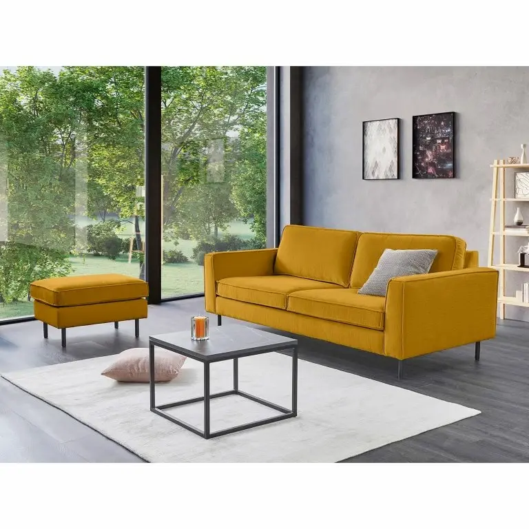 Loftscape Mørteens Canapé Monblanc (3 Places) – Tissu – Tissu Velia: Jaune Maïs