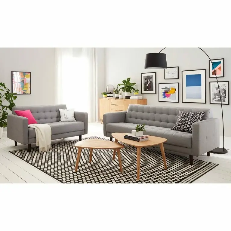 Loftscape Mørteens Canapé Sindi II (2 Places) – Tissu – Gris Clair