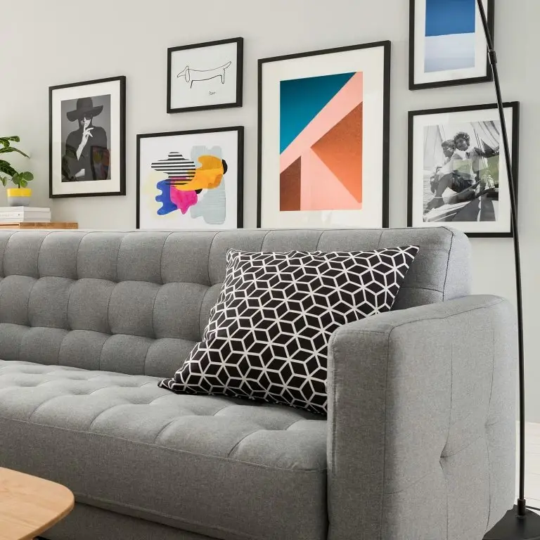 Loftscape Mørteens Canapé Sindi II (3 Places) – Tissu – Gris Clair