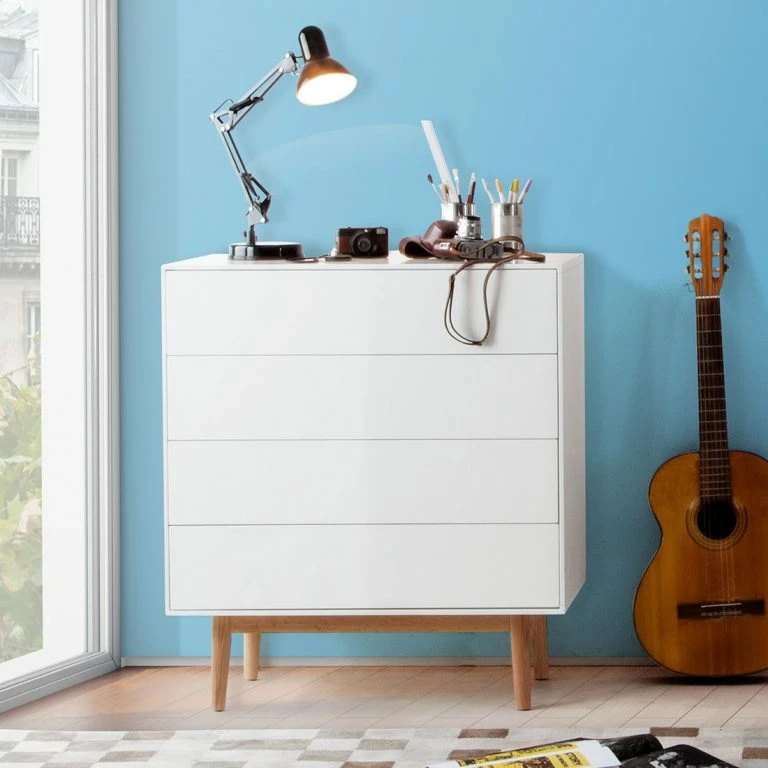 Loftscape Mørteens Commode Lindholm I – Partiellement En Chêne Massif – Blanc