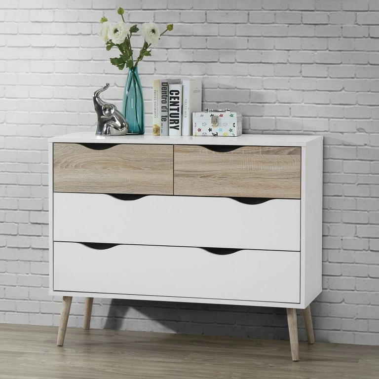 Loftscape Mørteens Commode Sunndal – Blanc / Chêne Clair