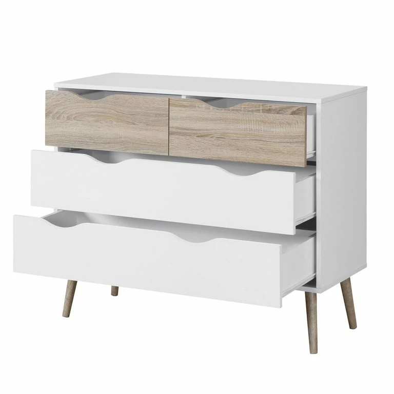 Loftscape Mørteens Commode Sunndal – Blanc / Chêne Clair