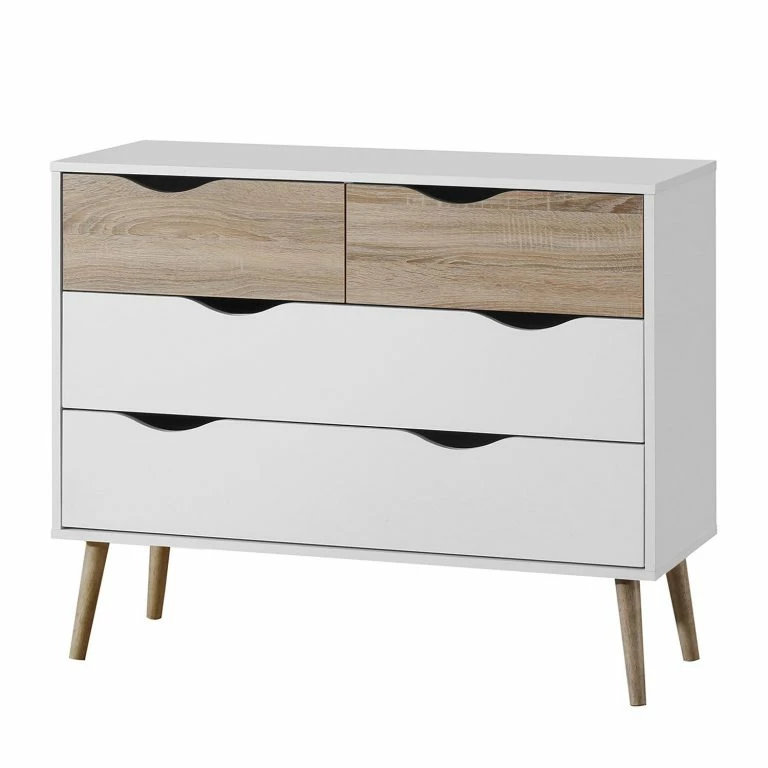 loftscape Mørteens Commode Sunndal – Blanc / Chêne clair
