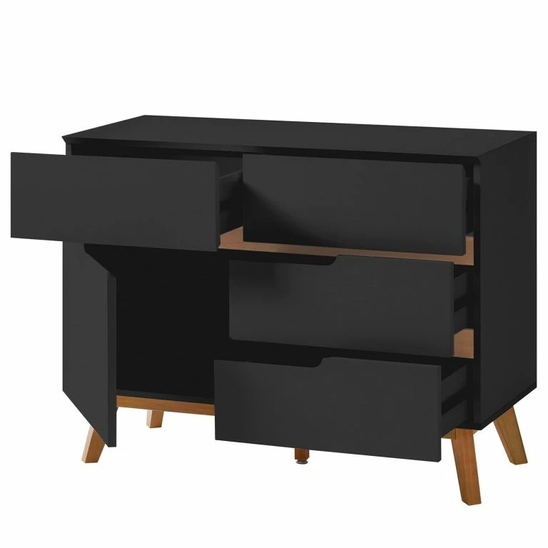 Loftscape Mørteens Commode Tenabo II – Partiellement En Chêne Massif – Noir