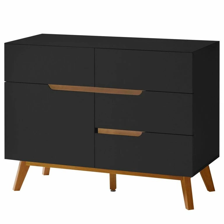 loftscape Mørteens Commode Tenabo II – Partiellement en chêne massif – Noir