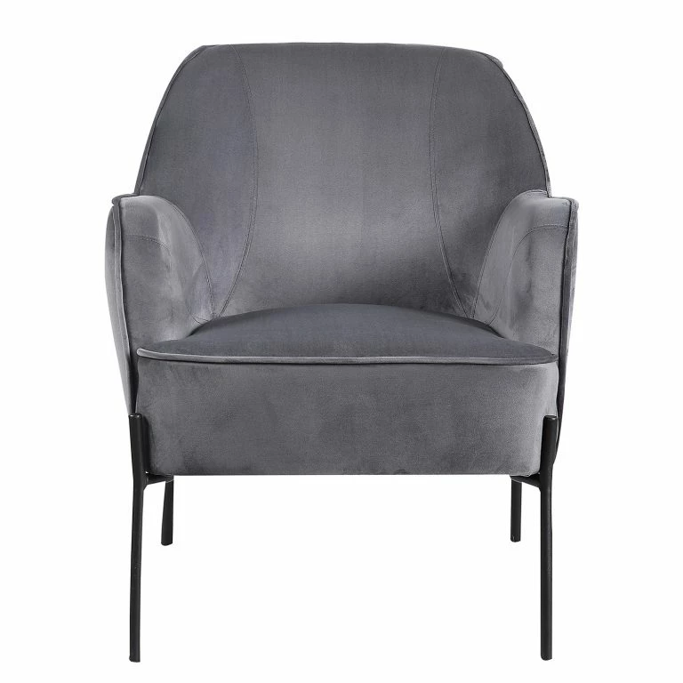 Loftscape Mørteens Fauteuil Bohemia – Velours – Gris – Sans Repose-pieds – Velours