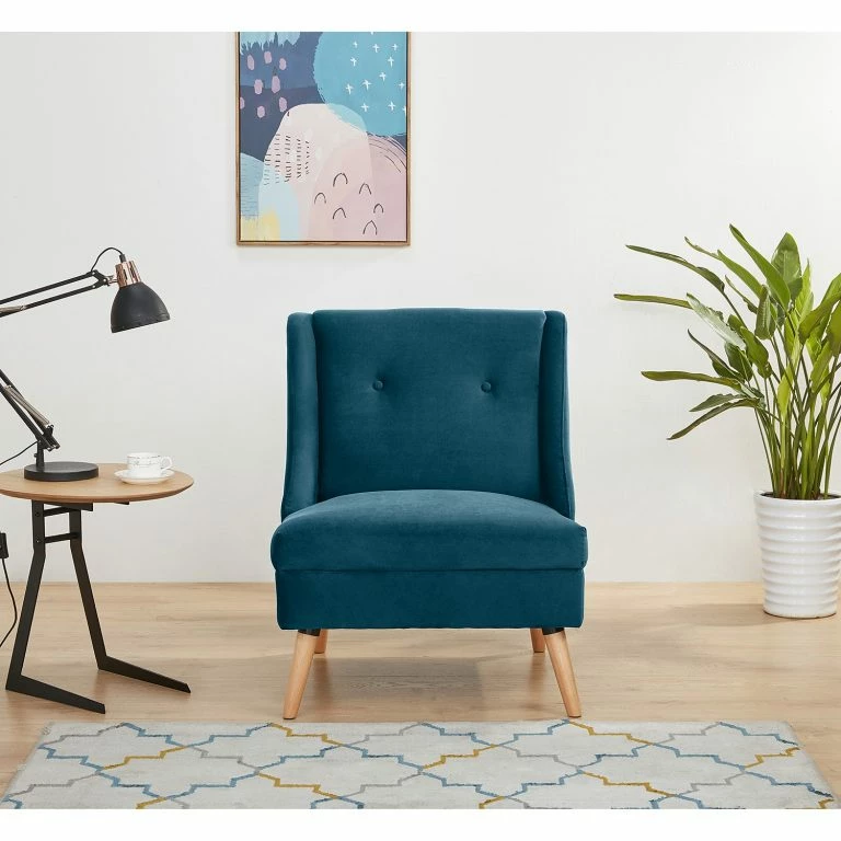 Loftscape Mørteens Fauteuil Buxin I – Velours – Bleu Foncé