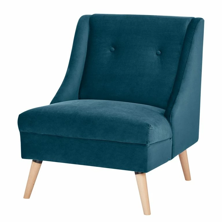 loftscape Mørteens Fauteuil Buxin I – Velours – Bleu foncé