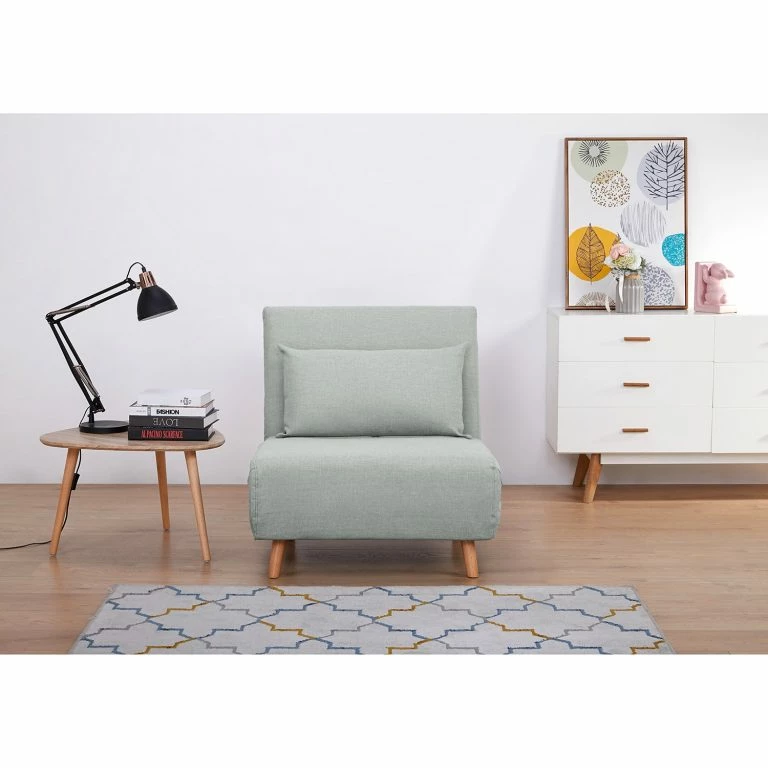 Loftscape Mørteens Fauteuil Convertible Elands – Tissu – Tissu Nims: Gris Clair