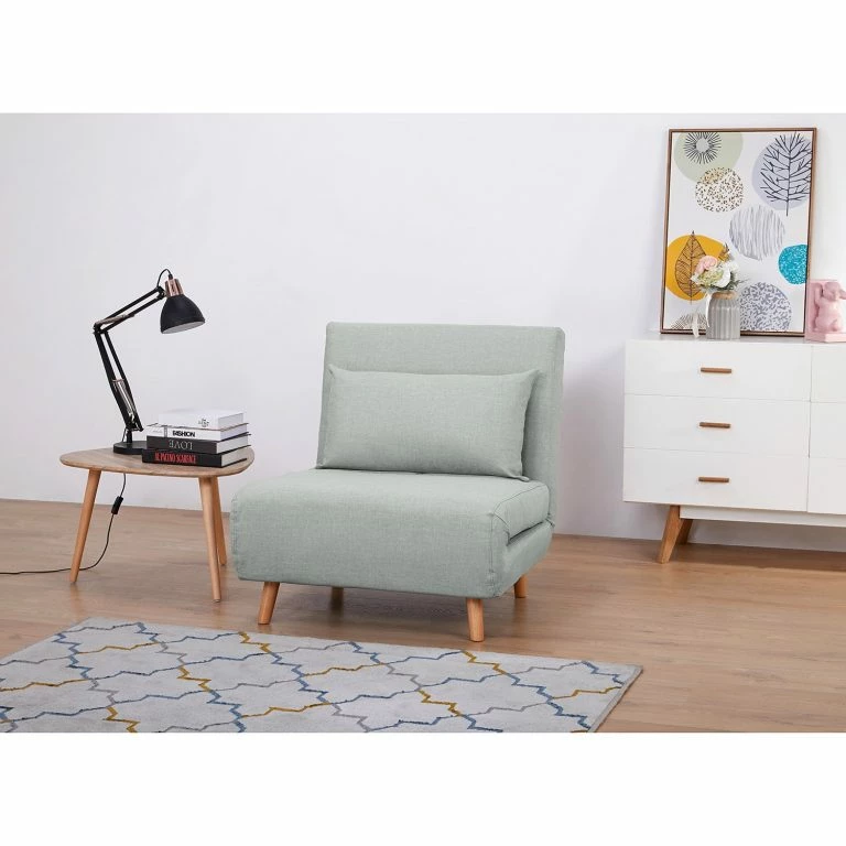 Loftscape Mørteens Fauteuil Convertible Elands – Tissu – Tissu Nims: Gris Clair