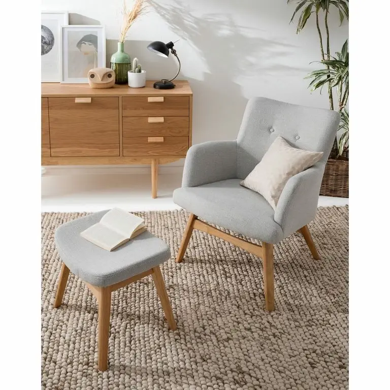 Loftscape Mørteens Fauteuil Joreen III – Tissu – Gris Clair