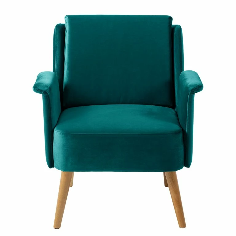 Loftscape Mørteens Fauteuil Karnup – Velours – Bleu Pétrole