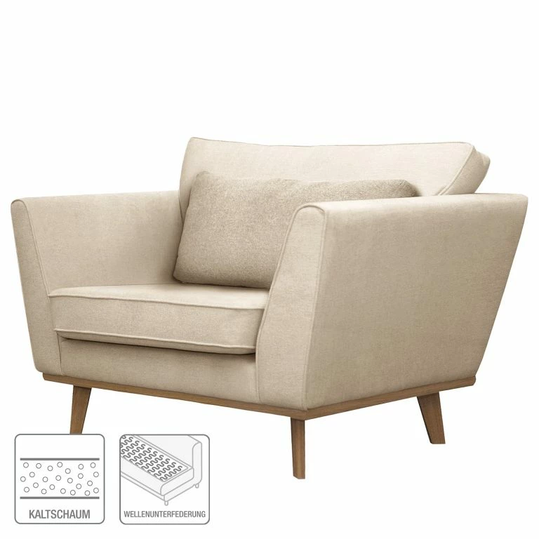 Loftscape Mørteens Fauteuil Lauwe I – Tissu – Crème – Sans Repose-pieds