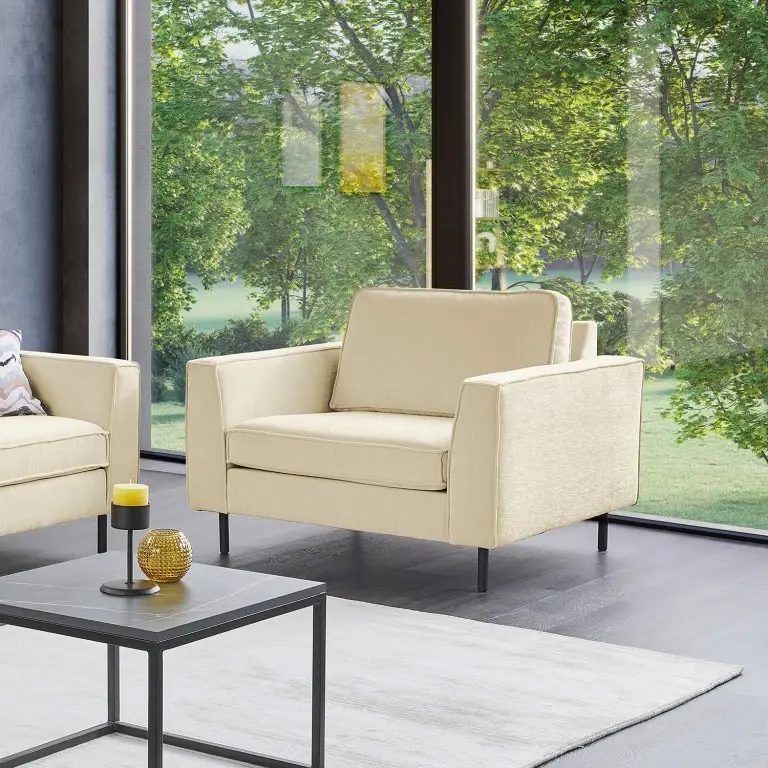 Loftscape Mørteens Fauteuil Monblanc – Tissu – Tissu Velia: Créme