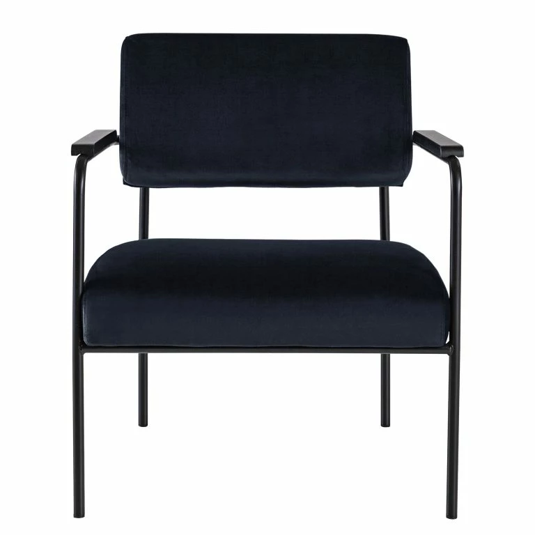 Loftscape Mørteens Fauteuil Narpes – Velours – Bleu Foncé