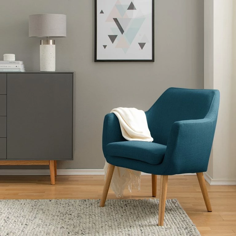 Loftscape Mørteens Fauteuil Nicholas – Tissu – Bleu Jean