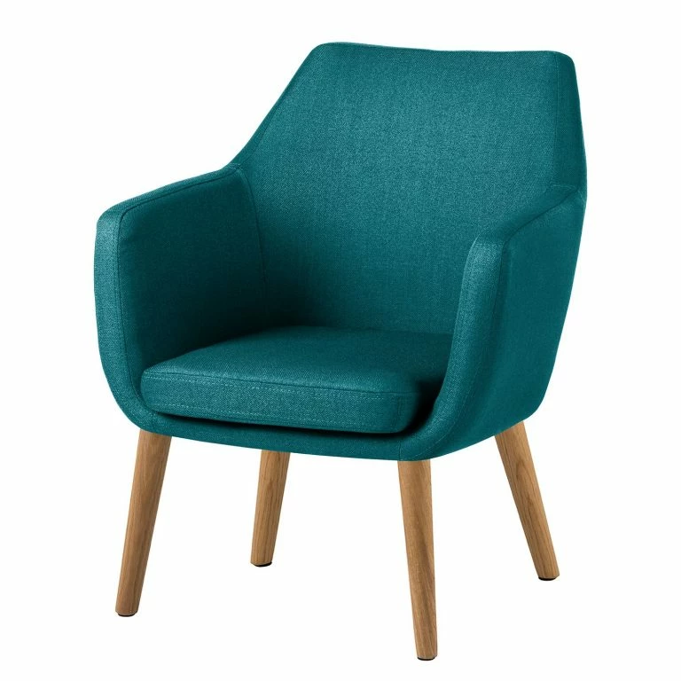 loftscape Mørteens Fauteuil Nicholas – Tissu – Bleu pétrole
