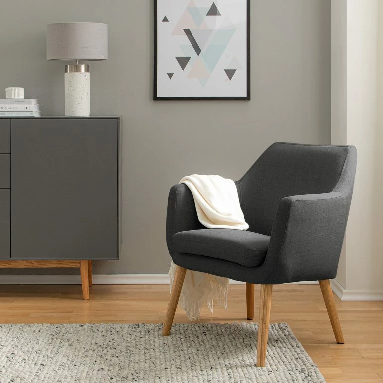 Loftscape Mørteens Fauteuil Nicholas – Tissu – Gris Foncé