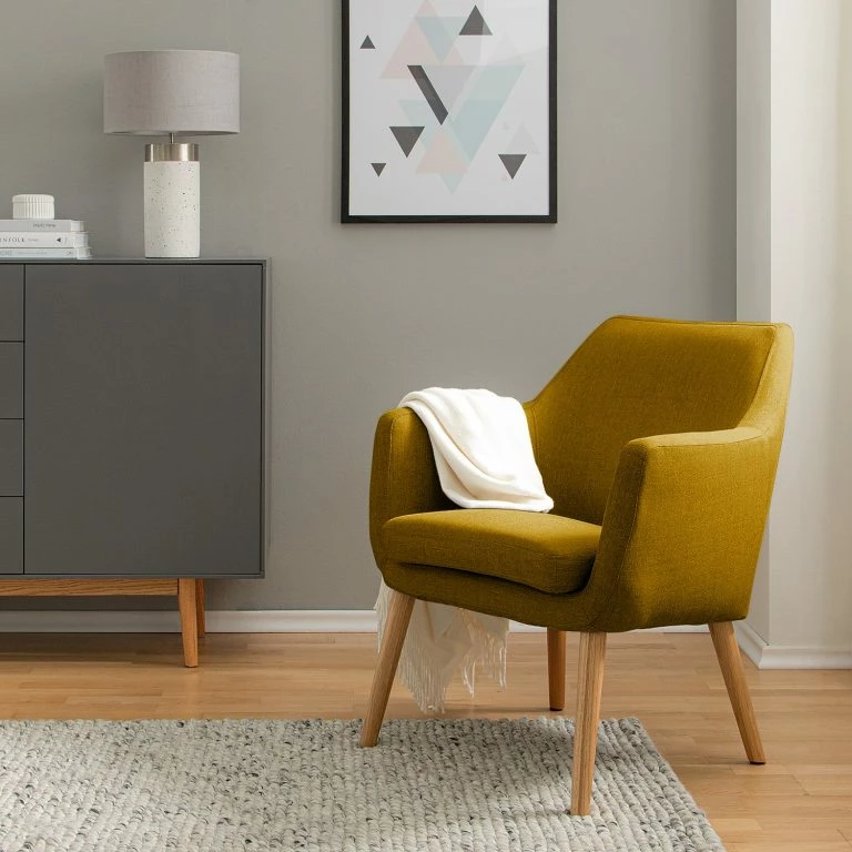 Loftscape Mørteens Fauteuil Nicholas – Tissu – Jaune Curry