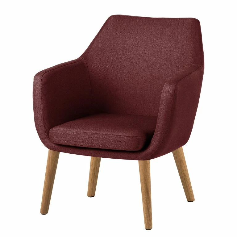 loftscape Mørteens Fauteuil Nicholas – Tissu – Rouge foncé