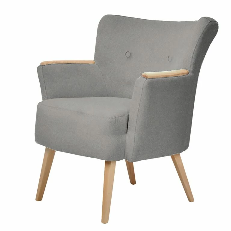 loftscape Mørteens Fauteuil Sayda I – Tissu structuré – Platine