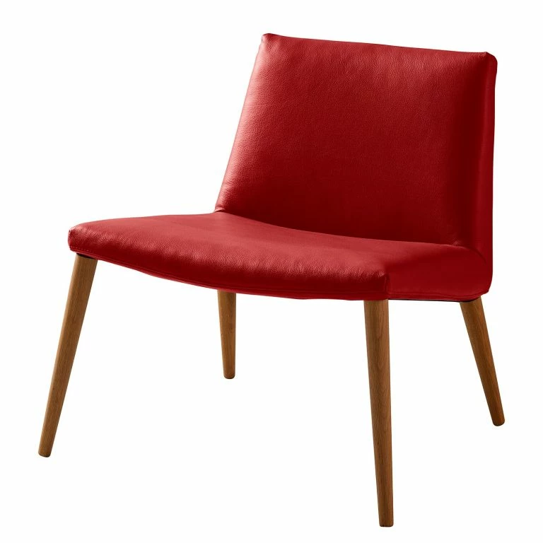 loftscape Mørteens Fauteuil Sonka – Cuir véritable – Rouge