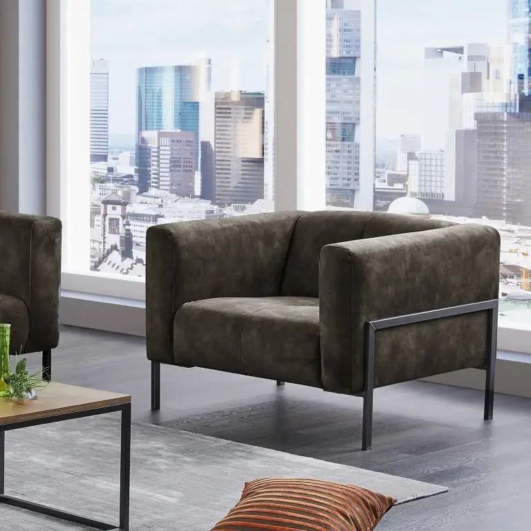 Loftscape Mørteens Fauteuil Vernioz – Tissu – Tissu Adela: Gris Marron